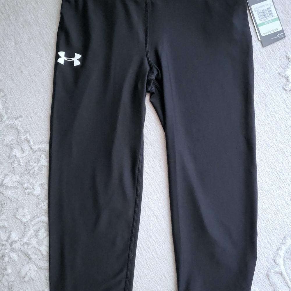 NWT Under Armour Girls Active Wear Black Pants. Size Large - Picture 6 of 6